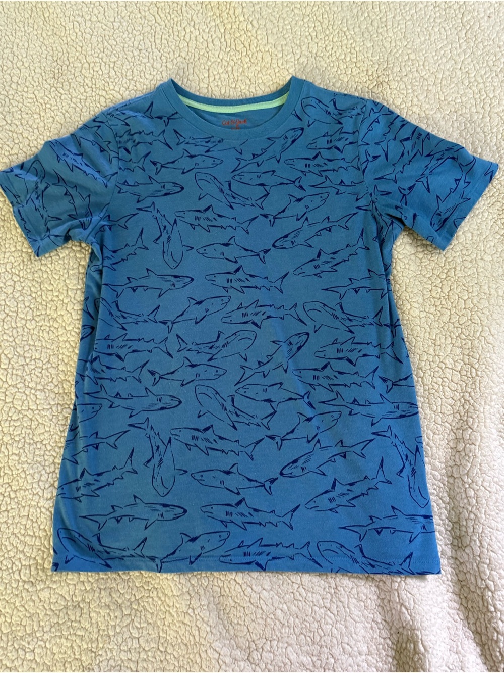 Cat & Jack Blue Shark Tshirt sz XL (16)